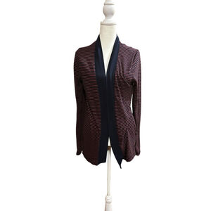 J. Crew Striped Medium Cardigan Sweater Navy Blue‎ Red